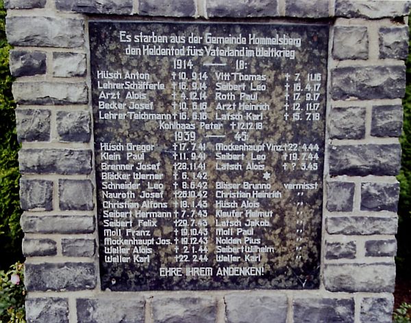 Kriegerdenkmal Hommelsberg